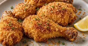 Oven Fried Chicken with a Cornmeal Crust