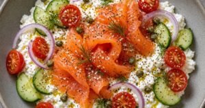 Smoked Salmon Cottage Cheese Bowl with Everything Spice